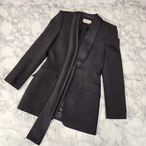 Alexander McQueen Single Breasted Blazer Silk Detailing